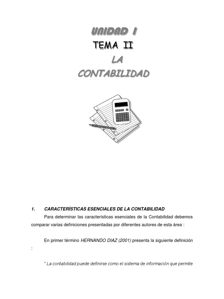 Unidad I Tema 2 La Contabilidad Pdf Contabilidad Estadísticas