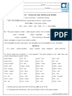 Atividade de Ingles Past Simple Regular and Irregular Verbs 9 Ano