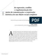 Liberdade de Expressao Conflito de Direitos e Regulamentacao Dos Meios de Comunicacao A Construcao Historica de Um Objeto Social Complexo