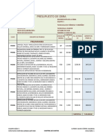 Presupuesto de Obra: Preliminares