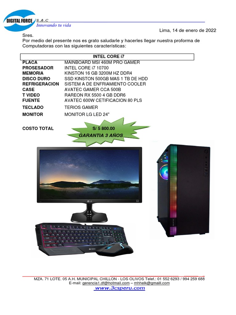 Proforma PC65 | PDF | Disco duro | Hardware de la computadora