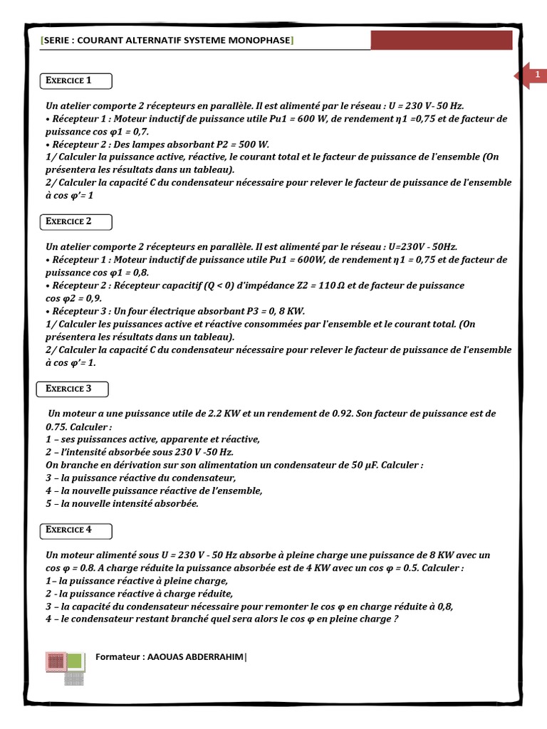 Régime Monophasé Download Grátis Pdf Puissance Physique
