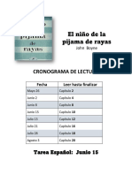 CRONOGRAMA de LECTURA El Niño de La Pijama de Rayas