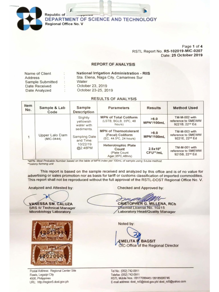 Soil and Water Laboratory Test (DOST) PDF
