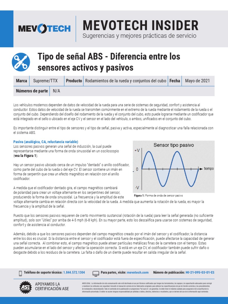 ABS Signal Type Difference Between Passive and Active Sensors ES PDF