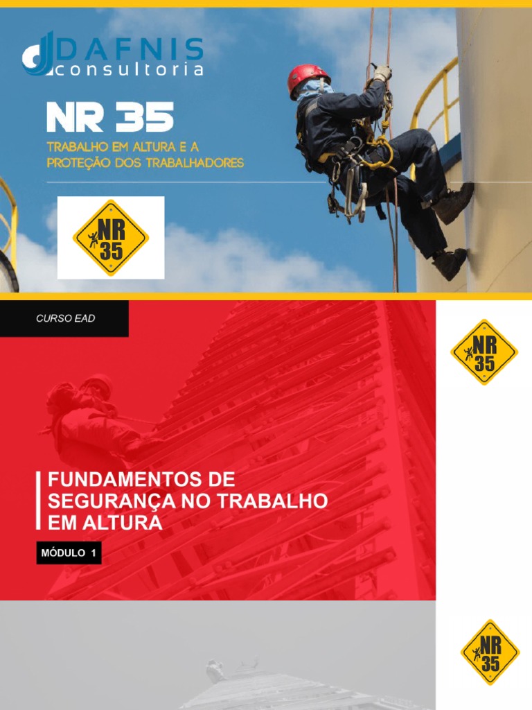 Treinamento NR 35 Trabalho em Altura Dafnis | PDF | Nylon | Engenharia ...