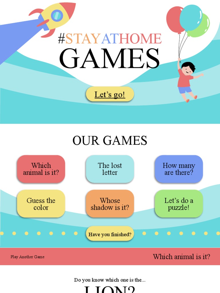 StayAtHome Games by Slidesgo Download Free PDF Icon