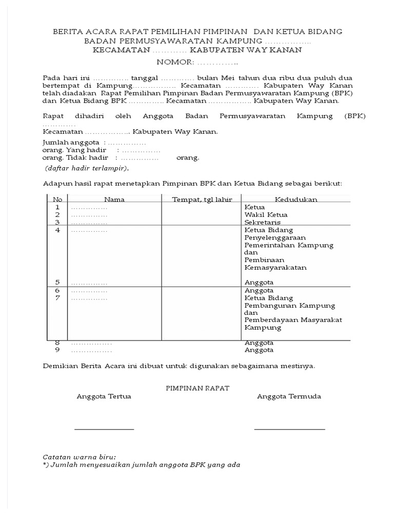 Penetapan Pimpinan BPK Way Kanan | PDF | Griya & Taman