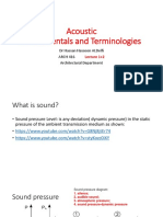 Acoustic Fundamentals and Terminologies