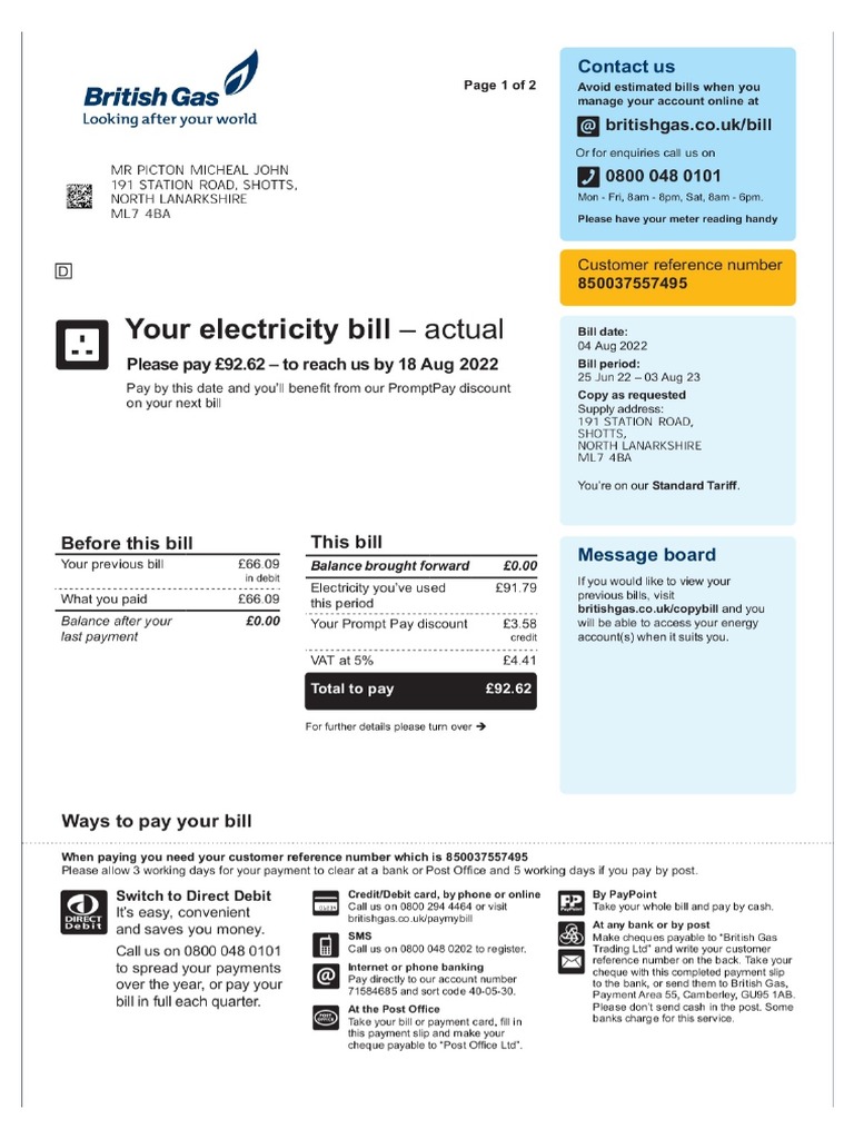 Utility Bill PDF