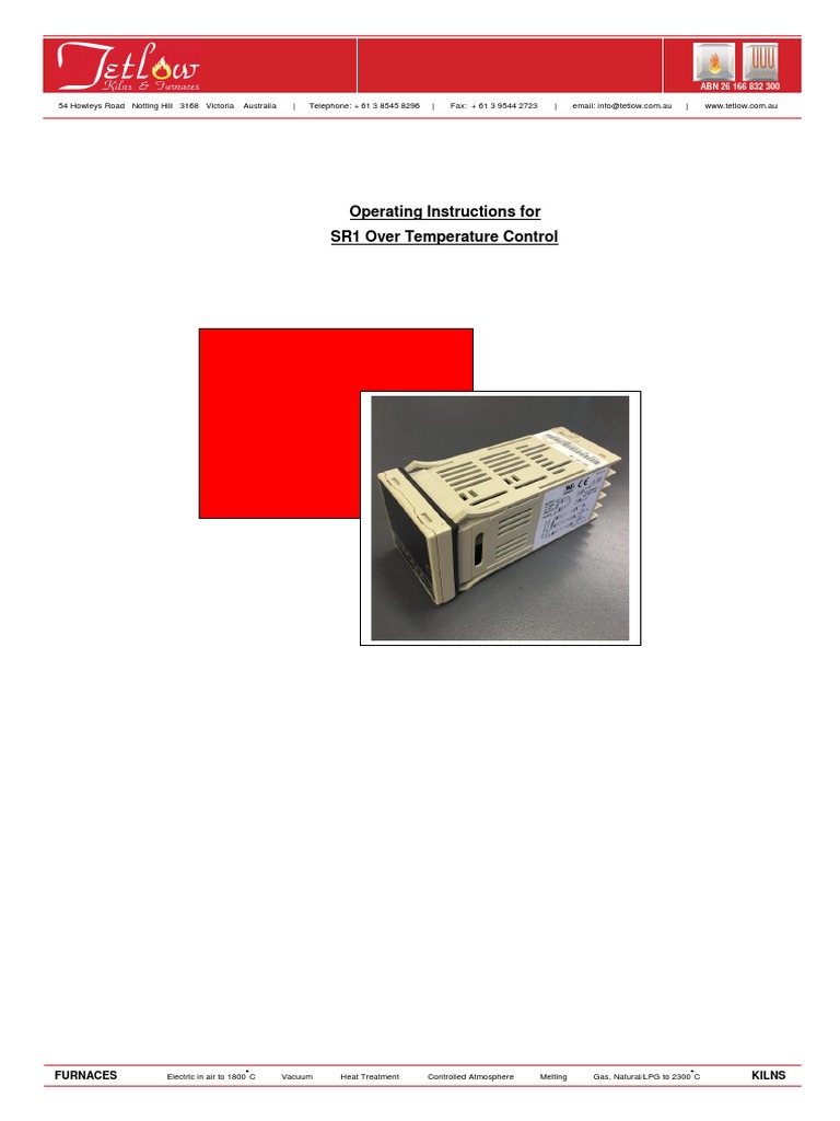 SR1 Over Temperature Controller Guide | PDF | Temperature | Switch