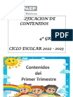 Dosificación de contenidos 4o grado 2022-2023