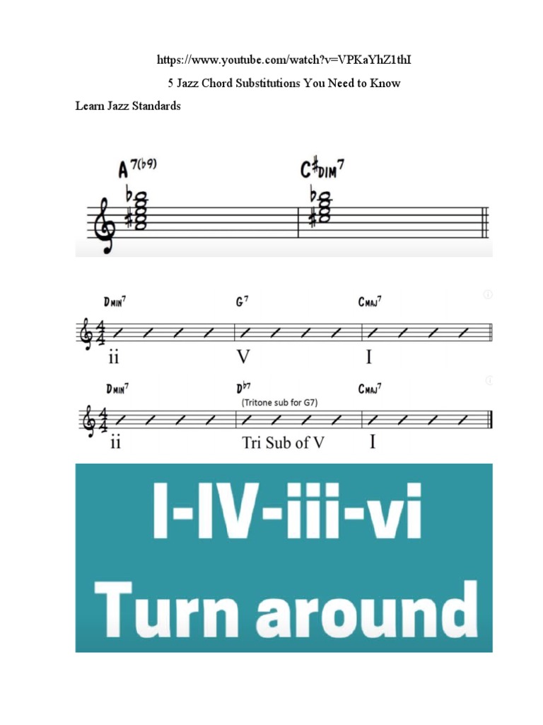 5 Jazz Chord Substitutions PDF
