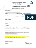 Carta de Autorización y Solicitud Del Representante Legal.