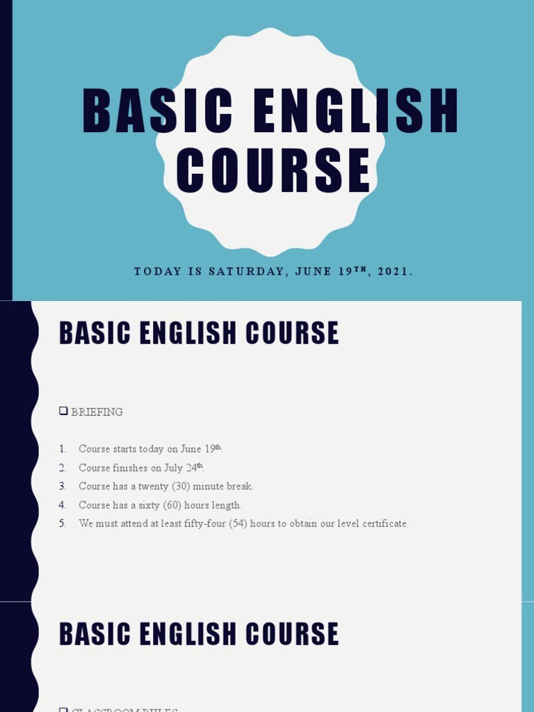 Basic English Course PDF