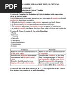 Morphology Revision and Sample Mid-Term Test