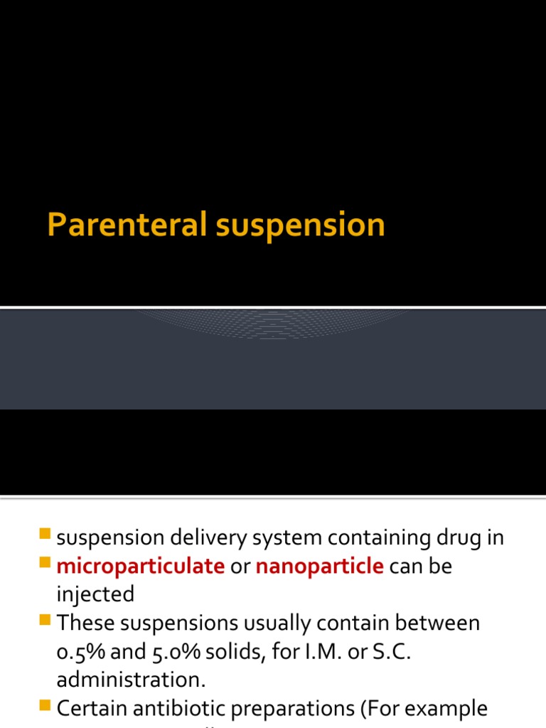 Parenteral Suspension Kul. Steril 2013 PDF Suspension (Chemistry