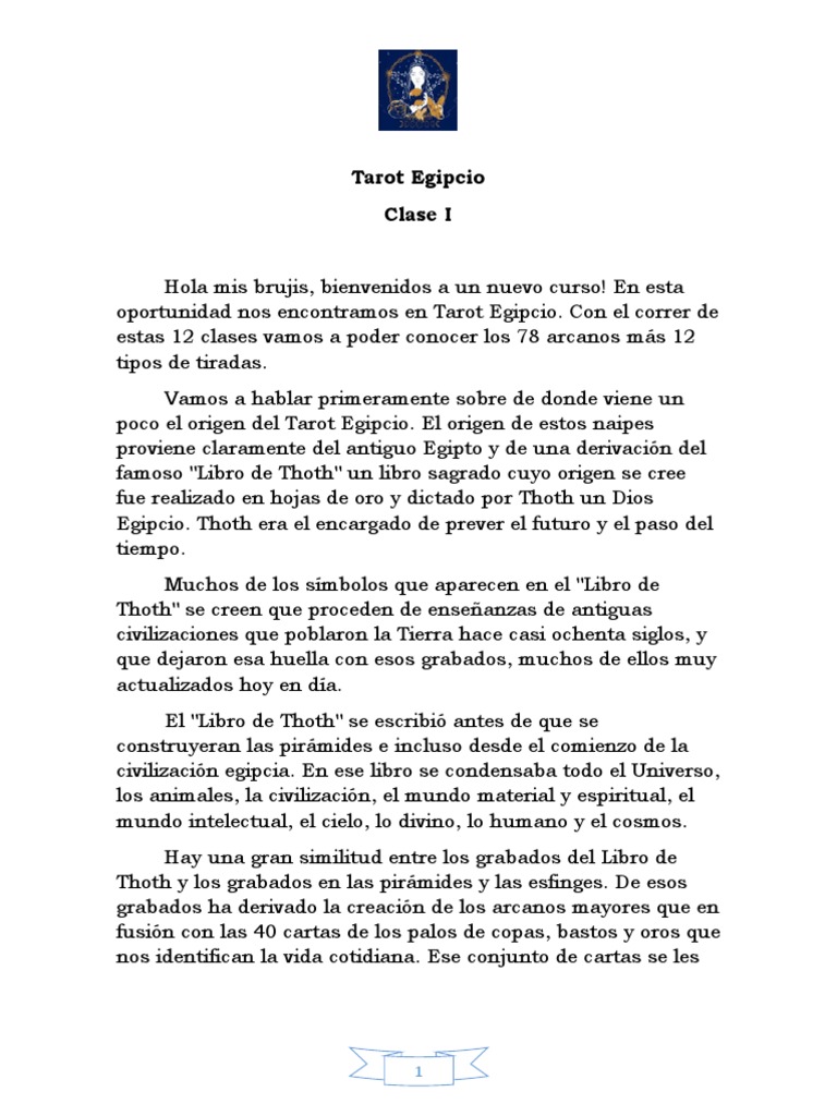 Tipos de Tarot Egipcio y sus Usos | PDF | Tarot | Arcanos Mayores