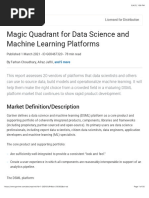 Magic Quadrant for Data Science and Machine Learning Platforms, 2021