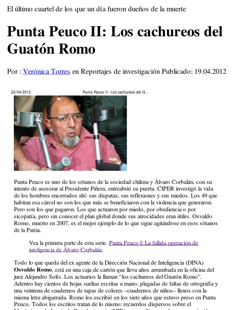 La soledad de un agente de la DINA: Los escritos de Osvaldo Romo desde ...