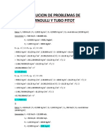 Resolucion de Problemas de Bernoulli y Tubo Pitot