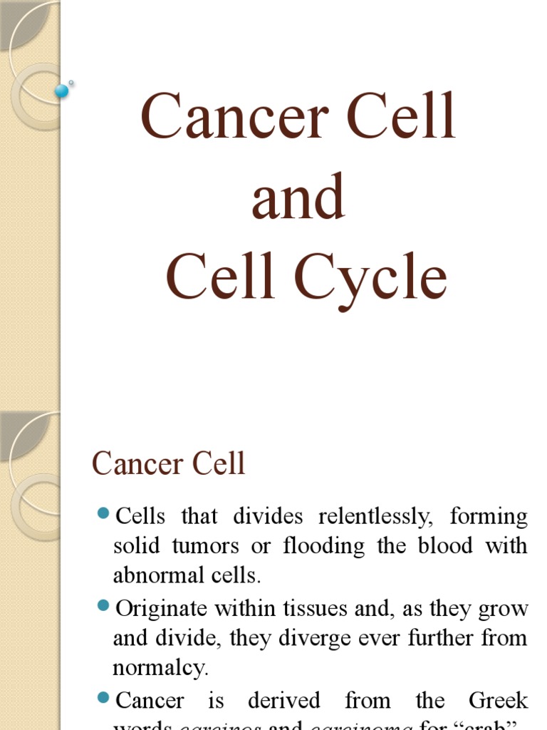 Cancer Cell and Cell Cycle Biology Diagrams