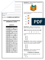 Verificação de Aprendizagem 3º Corte - Matemática - Silábico-Alfabético