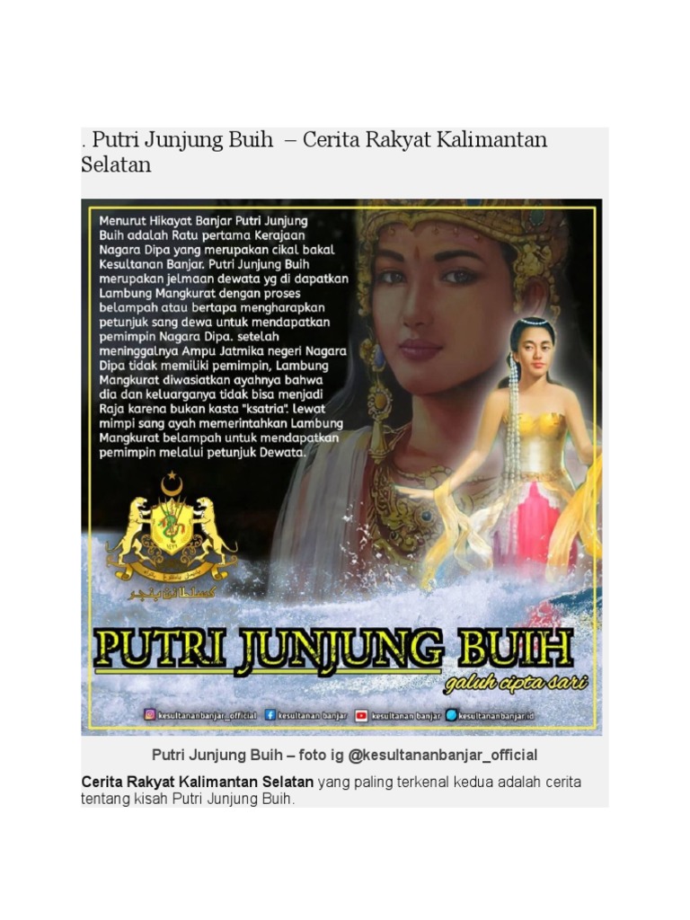 Legenda Putri Junjung Buih di kalimantan selatan
