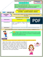 Experiencia de Aprendizaje 01 Actividad 2 5to Grado 2022 Tutoria