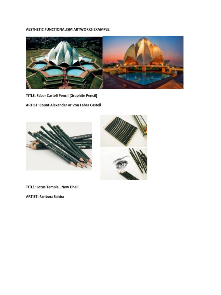 Aesthetic Functionalism Artworks Example PDF