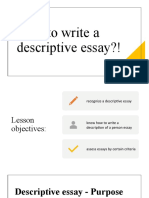 How To Write A Descriptive Essay