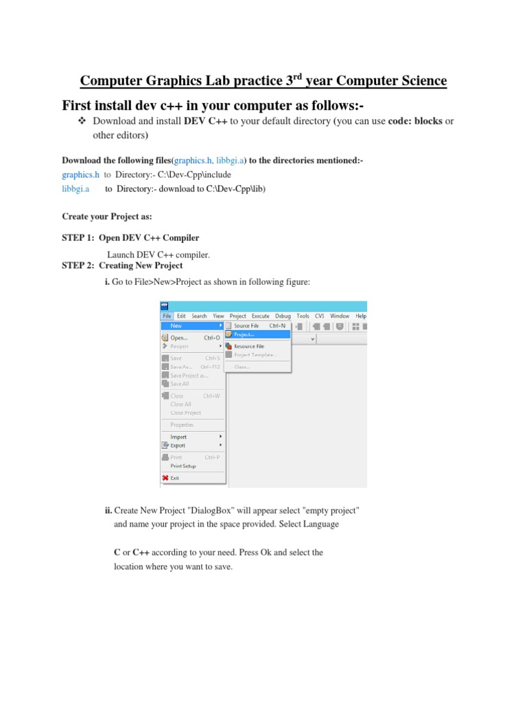 Graphics Program PDF C++ Source Code