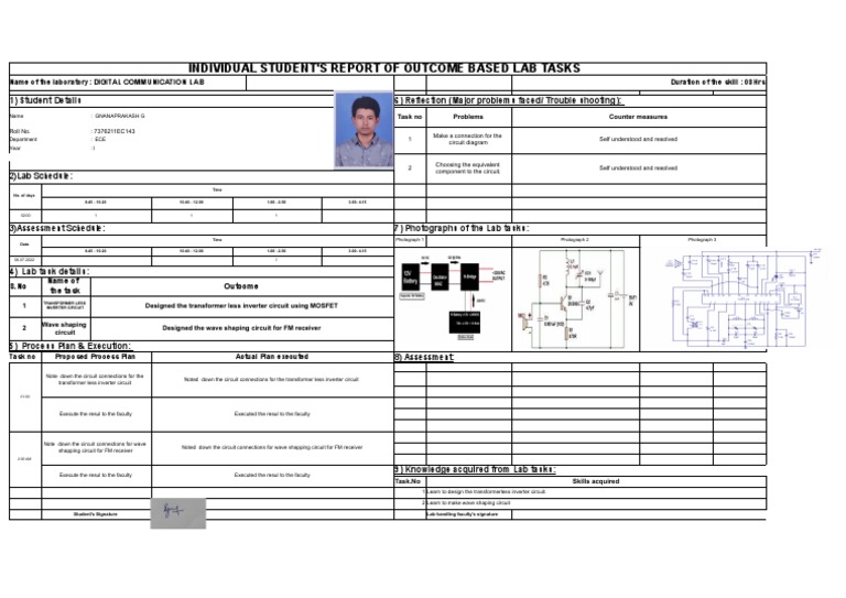 Digital Communication Lab Student Report | PDF | Power Inverter | Cognition