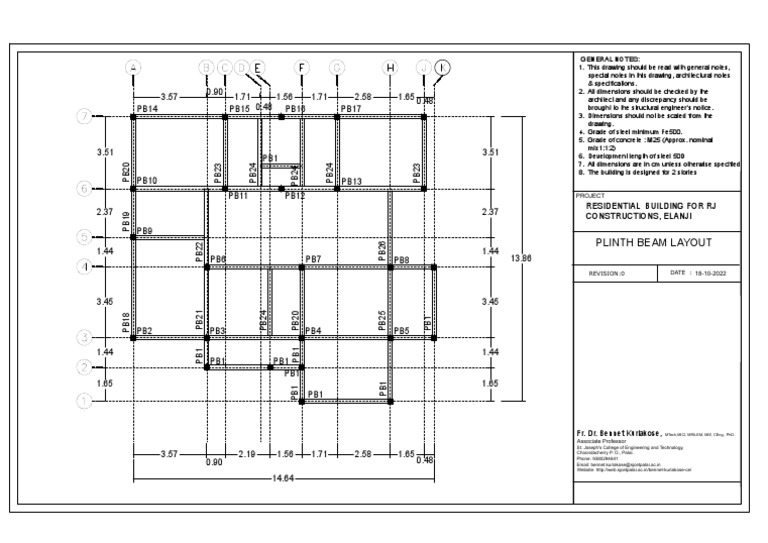 Plinth Beam Layout for RJ Constructions | PDF | Economic Sectors | Science