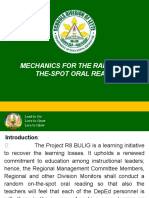 Mechanics For The Conduct of On The Spot Oral Reading