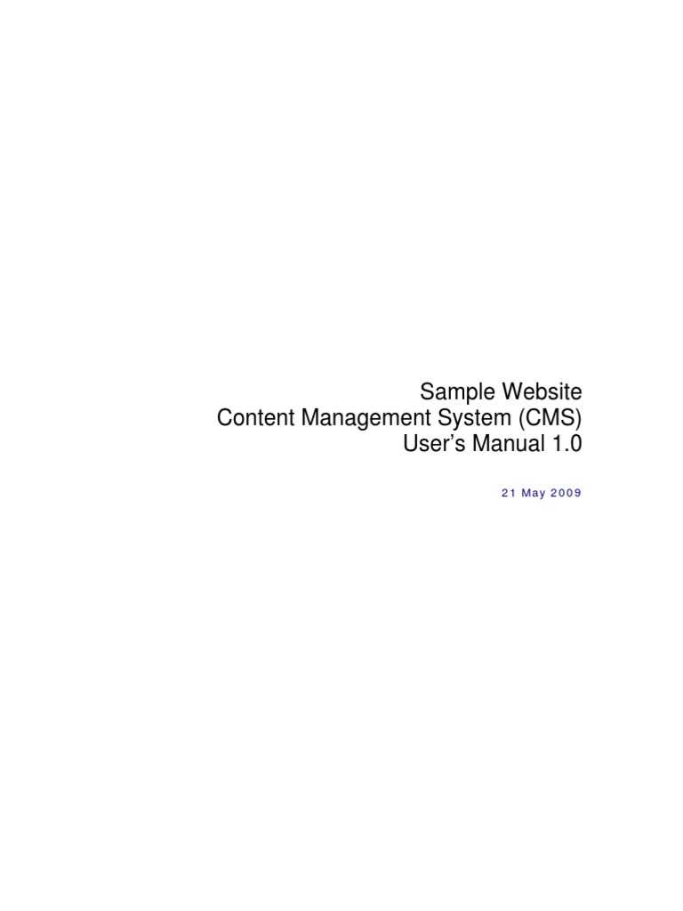 CMS User Manual for Sample Website | PDF | Hyperlink | Websites