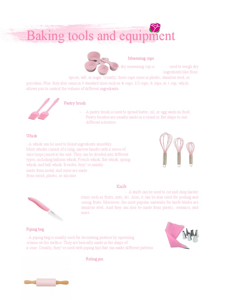 Essential Baking Tools and Equipment | PDF | Knife | Baking