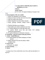 Tata Tertib Acara Pesta Pernikahan Kedua Mempelai Atas