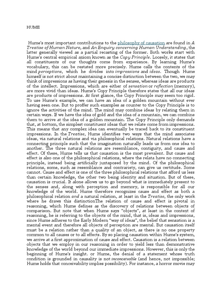 HUME PDF David Hume Idea