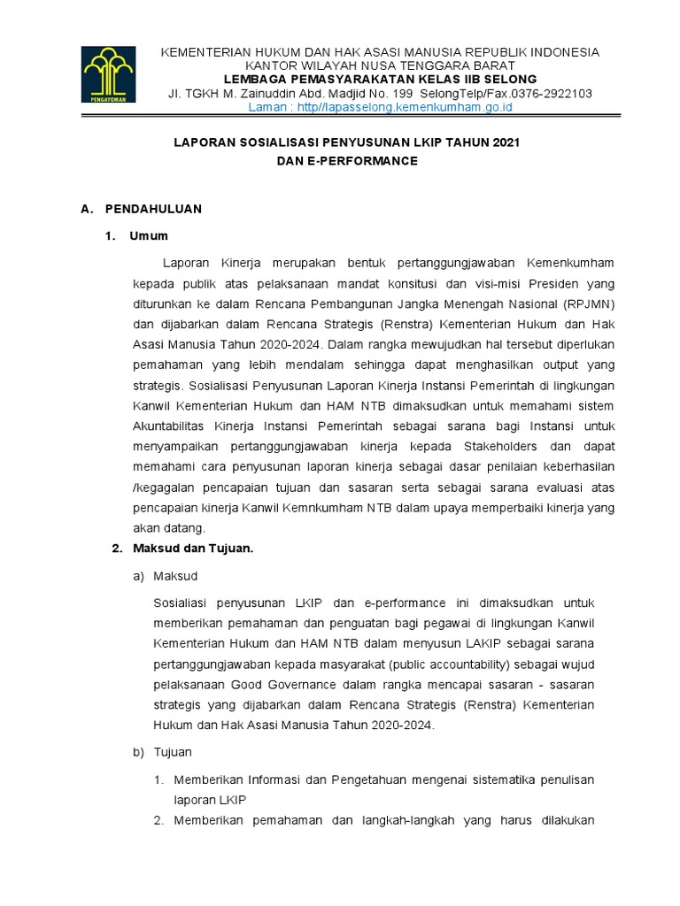 Laporan Dan Sosialiasi Penyusunan LKIP-dikonversi | PDF