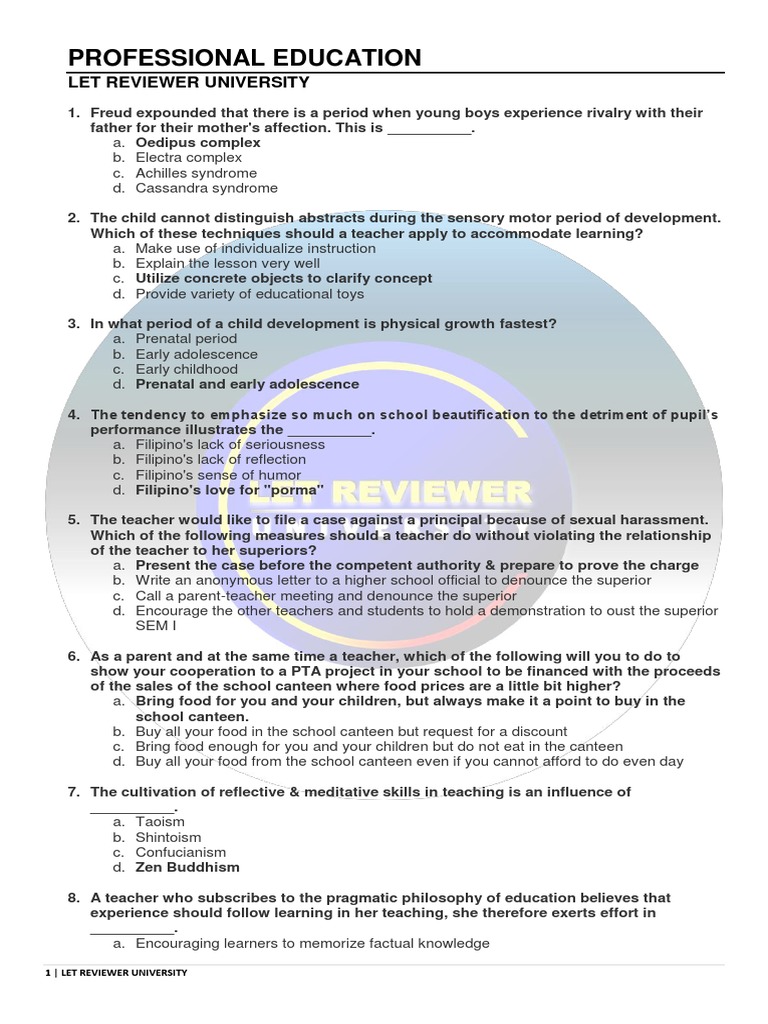 Let Reviewer University Child Development Insights Pdf Philosophy