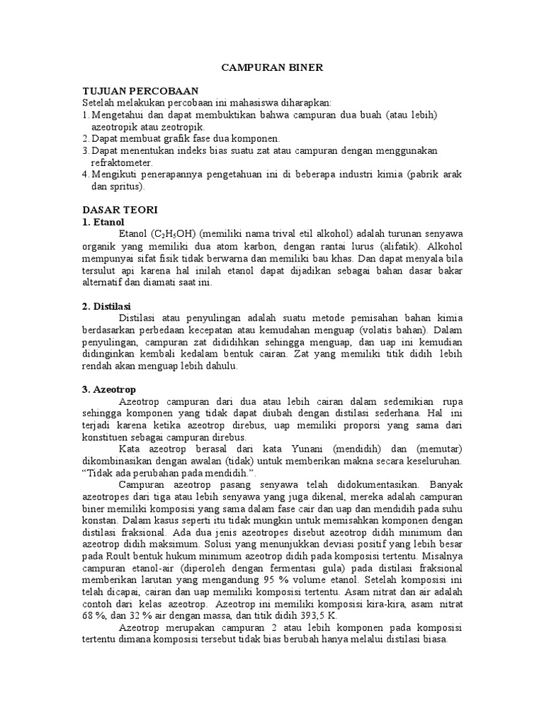 Azeotrop dan Zeotrop dalam Distilasi | PDF | Memasak, Makanan, & Anggur ...