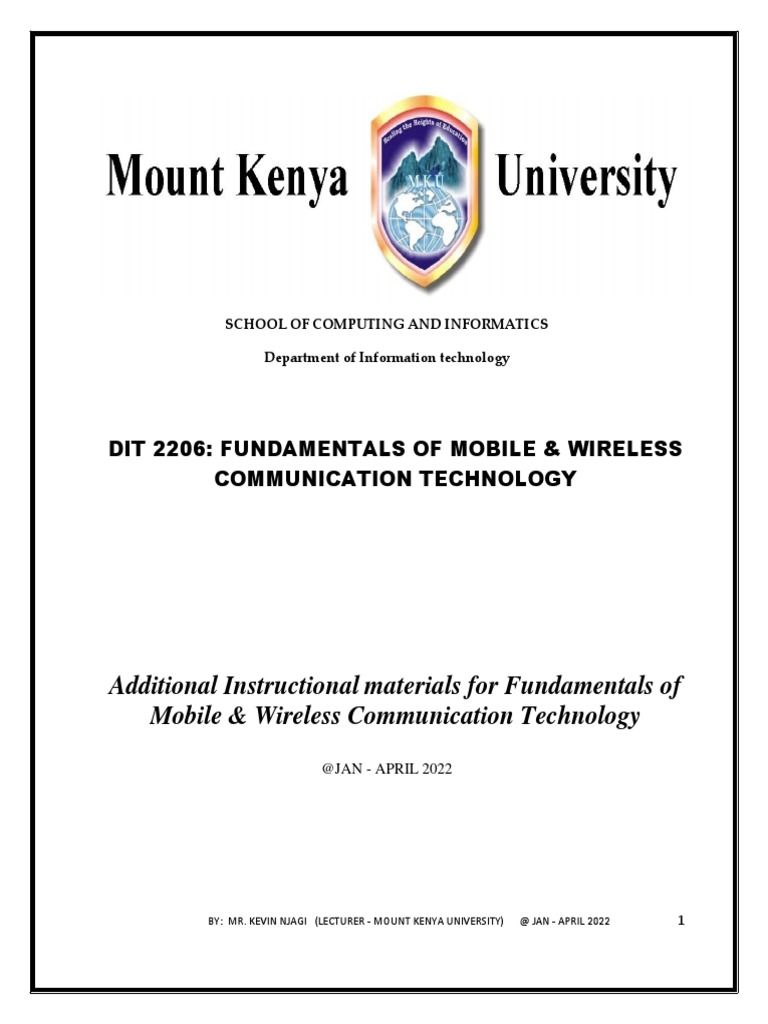 LESSON 1 INTRODUCTION TO WIRELESS and MOBILE TECH (1) - 073017 | PDF ...