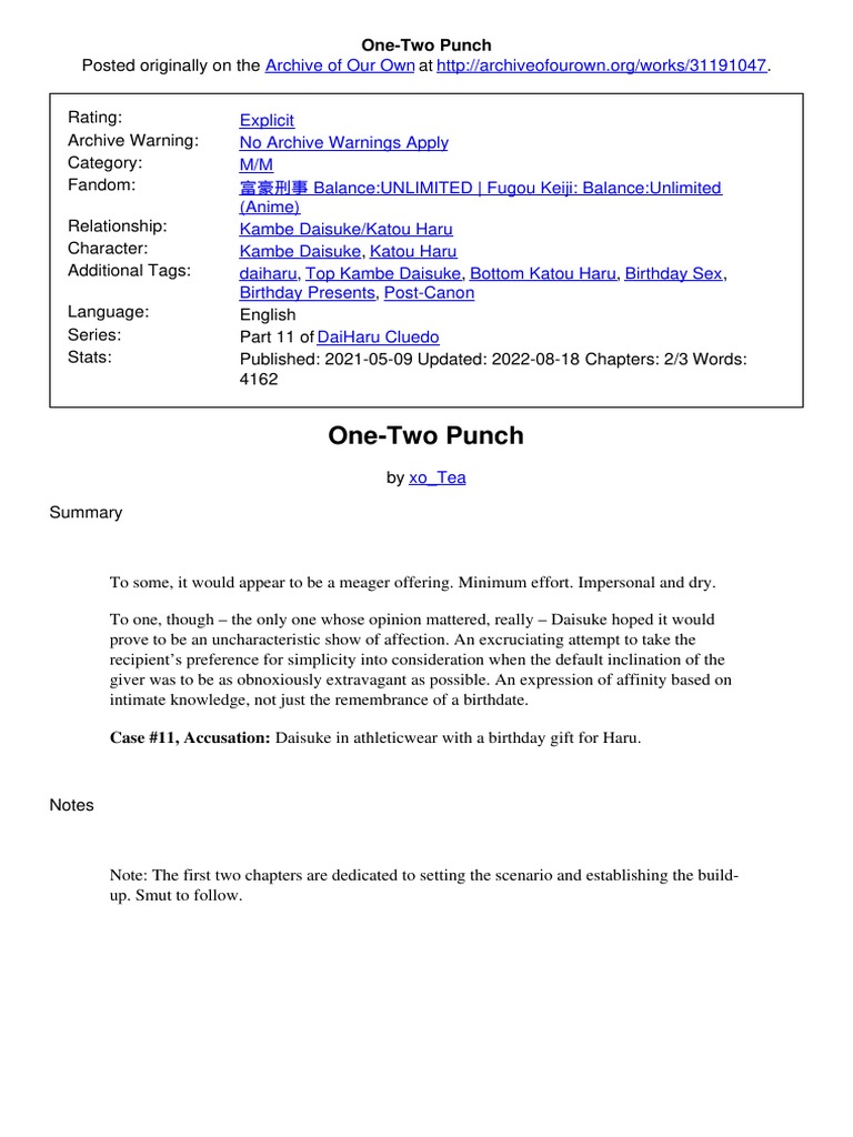 One-Two Punch | PDF | General Fiction