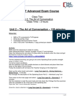 02.WSE PT Advanced Course Class Plan - Unit 2 - The Art of Conversation