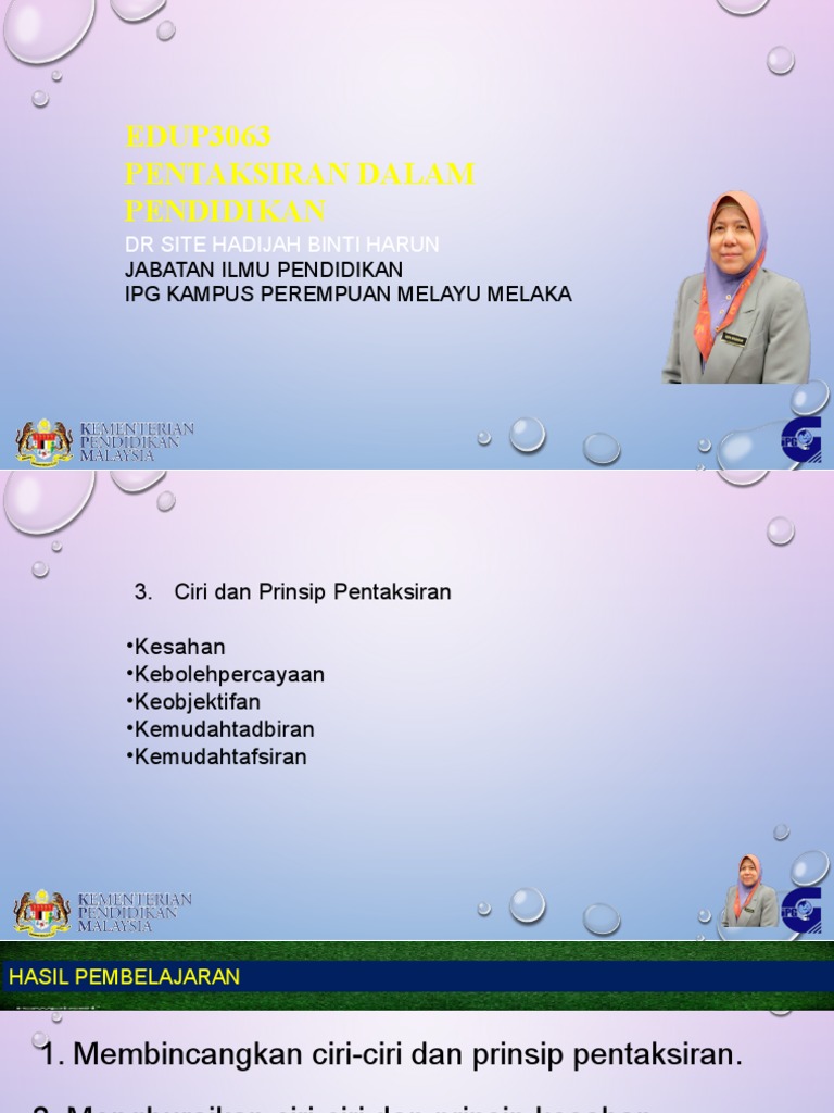 New Ciri-Ciri Dan Prinsip Pentaksiran | PDF