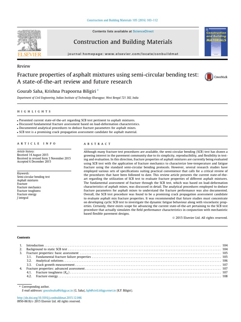 SCB Test Review for Asphalt Fracture Properties | PDF | Fracture ...