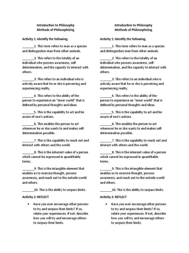 Methods of philosophizing quiz download free pdf thought self
