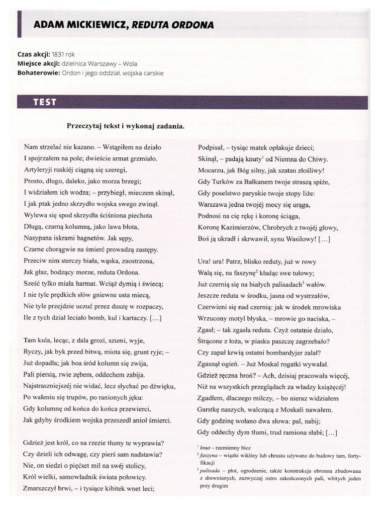 Reduta Ordona Test KL 7 PDF