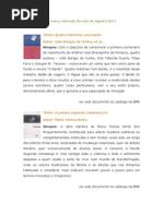 A nossa selecção do mês de Agosto 2011